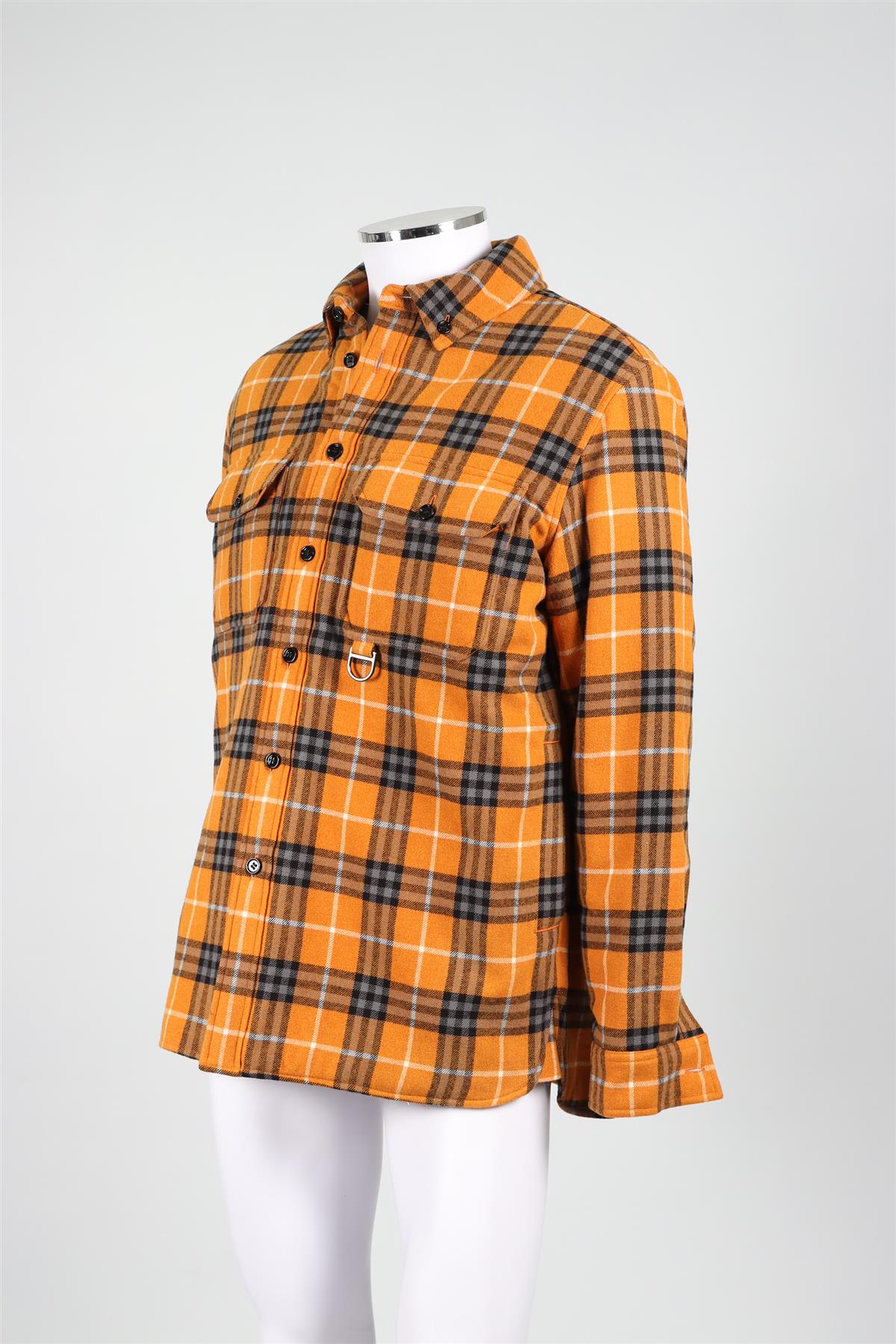 BURBERRY ORANGE MEN'S WOOL AND COTTON BLEND JACKET IT 50
