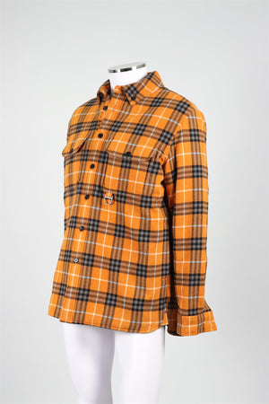 BURBERRY ORANGE MEN'S WOOL AND COTTON BLEND JACKET IT 50