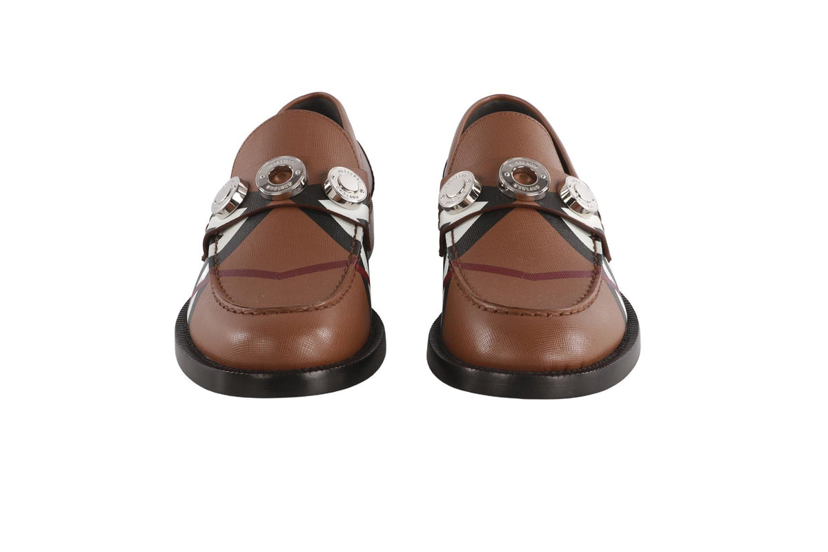 BURBERRY BROWN LEATHER LOAFERS EU 38.5 UK 5.5 US 8.5