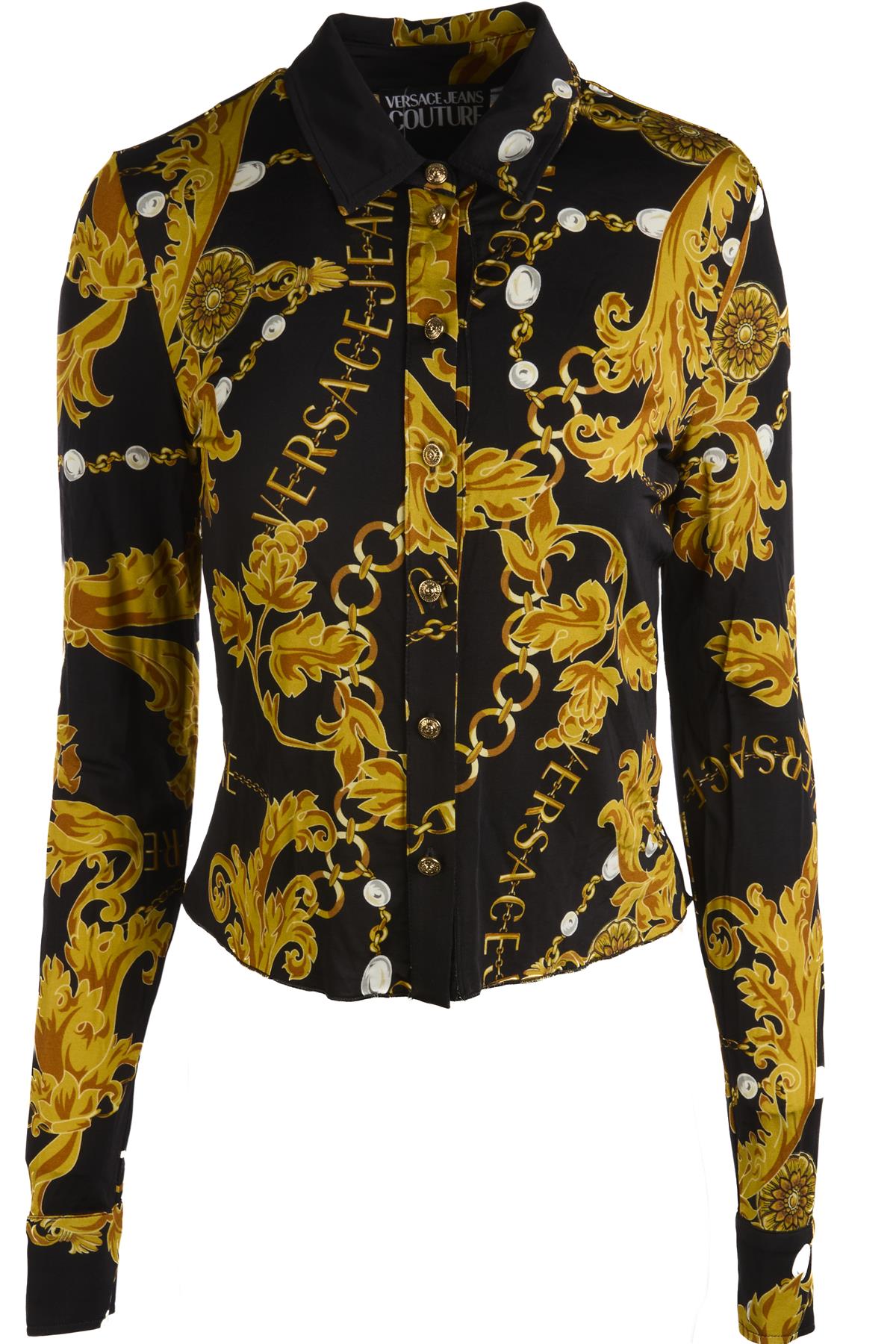 VERSACE JEANS COUTURE BLACK JERSEY SHIRT IT 42 UK 10