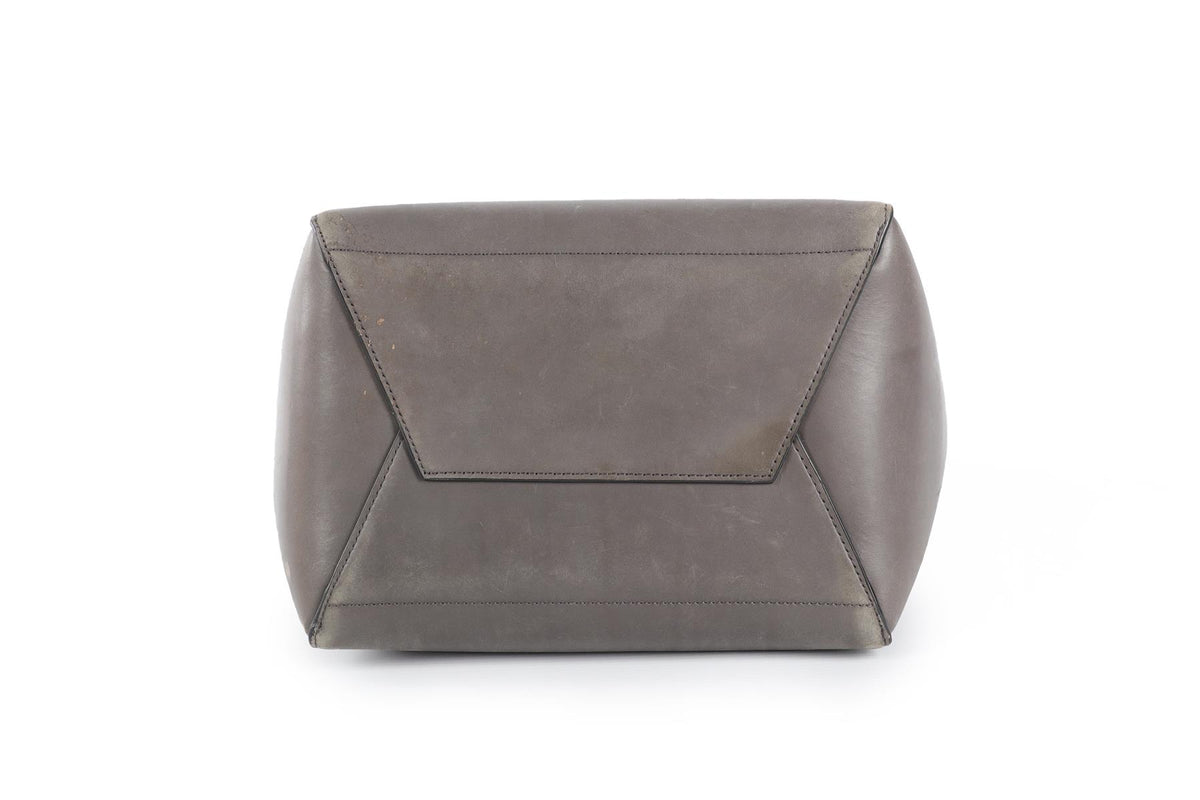 CELINE GREY SANGLE LEATHER SHOULDER BAG