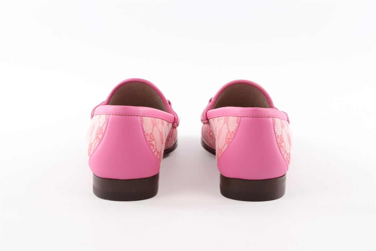 GUCCI + PALACE PINK GG-P CANVAS LOAFERS EU 38 UK 5 US 8