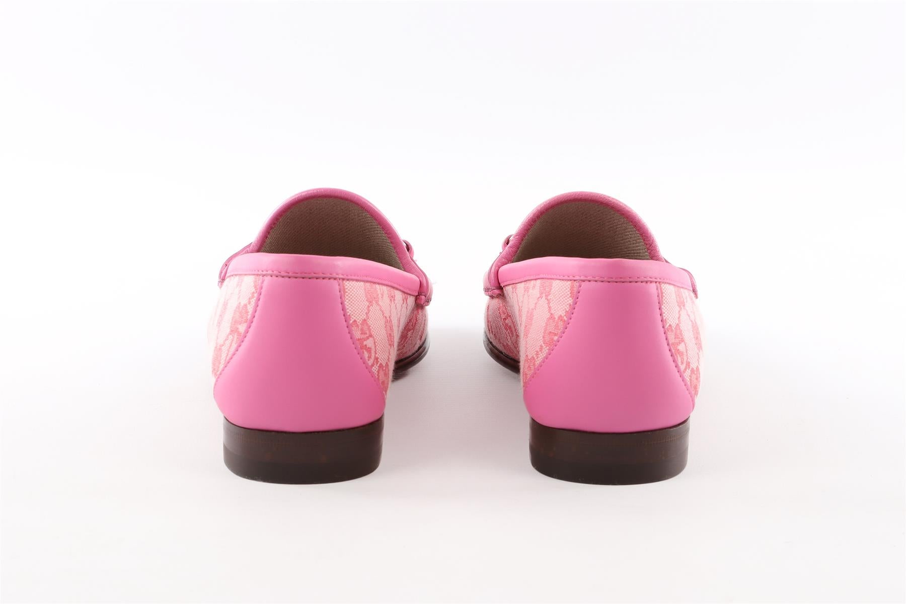 GUCCI + PALACE PINK GG-P CANVAS LOAFERS EU 38 UK 5 US 8