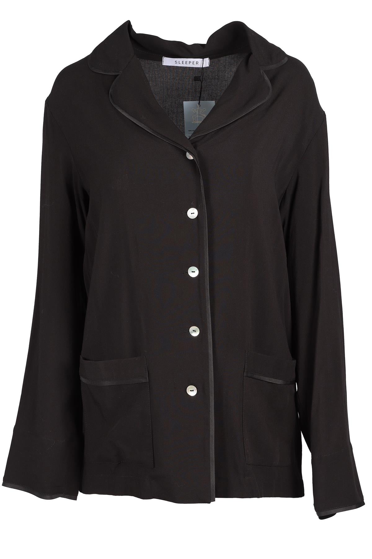 SLEEPER BLACK VISCOSE SHIRT SMALL
