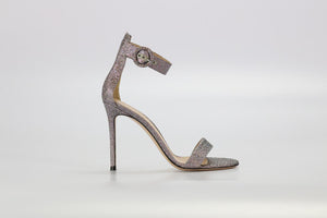 GIANVITO ROSSI LAME AND LEATHER HEELS EU 38.5 UK 5.5 US 8.5