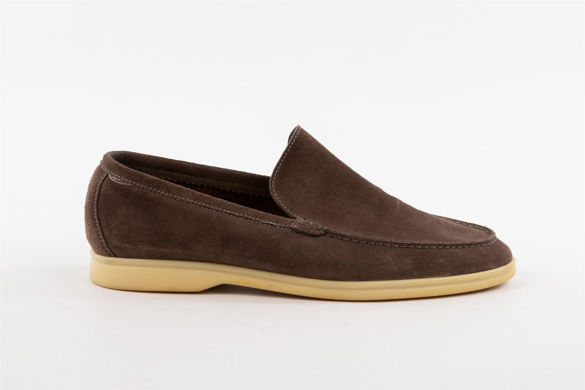 LORO PIANA BROWN MEN'S SUMMER WALK SUEDE LOAFERS EU 41.5 UK 7.5 US 8.5