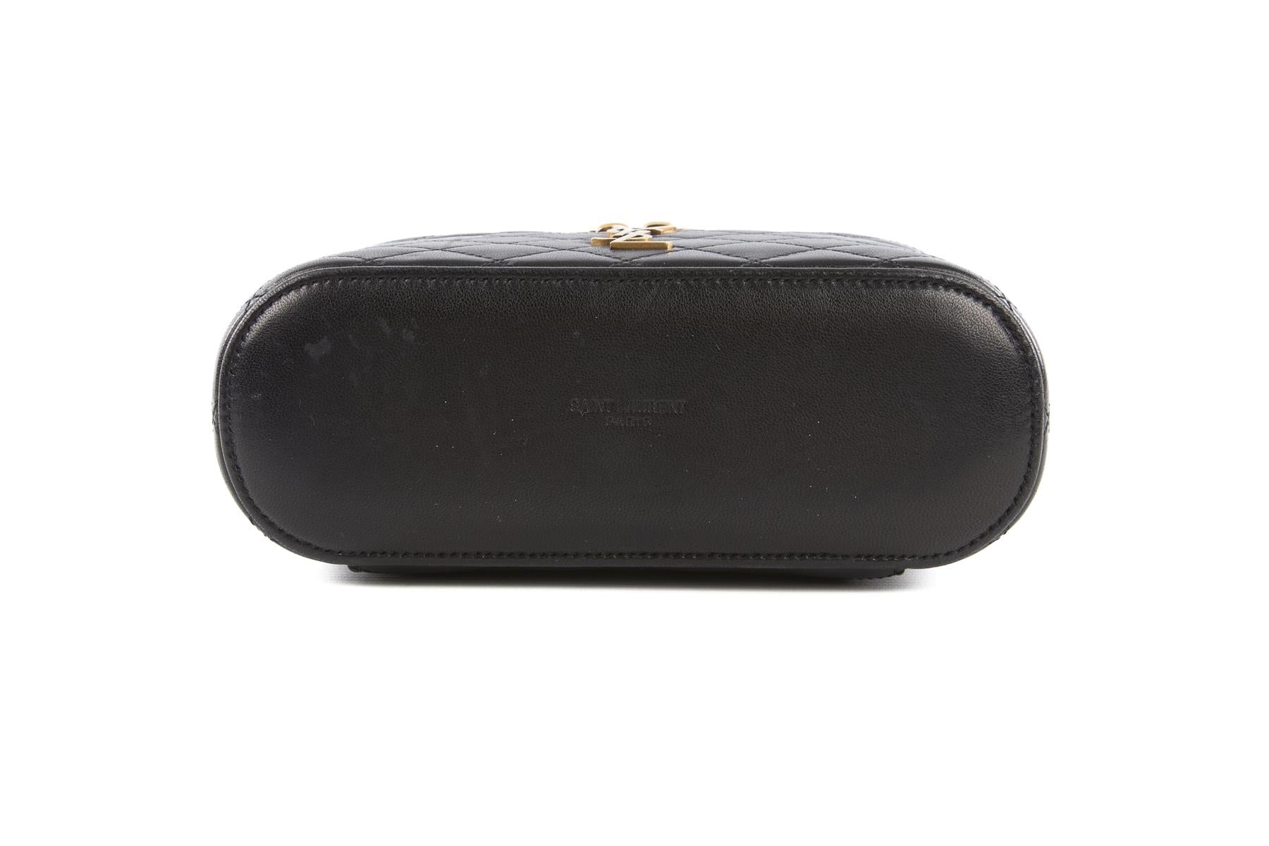 SAINT LAURENT BLACK GABY VANITY LEATHER SHOULDER BAG