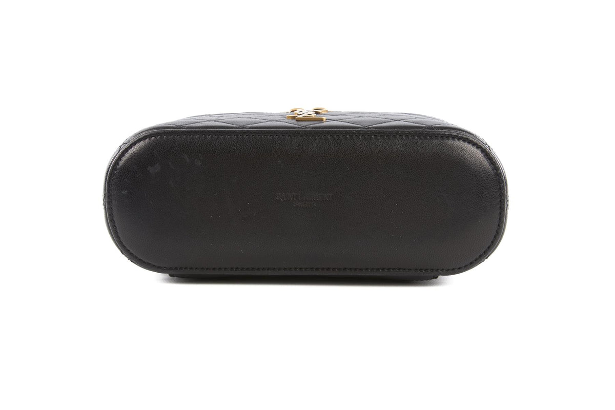 SAINT LAURENT BLACK GABY VANITY LEATHER SHOULDER BAG