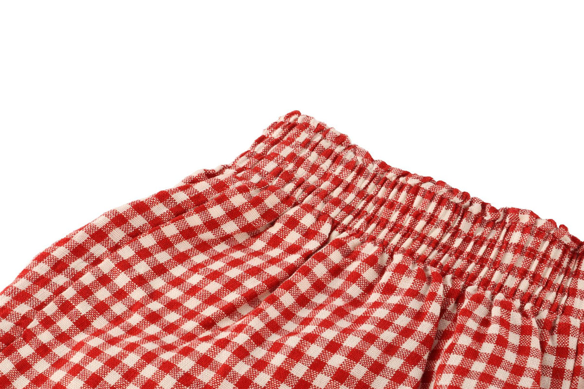 REFORMATION RED LINEN SHORTS SMALL
