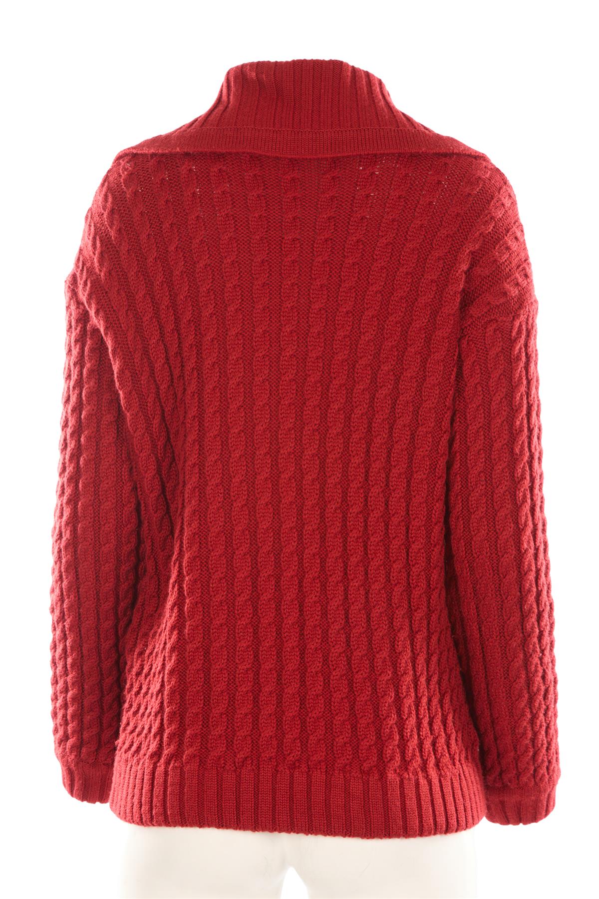 CHRISTIAN DIOR RED VINTAGE WOOL CARDIGAN UK 14