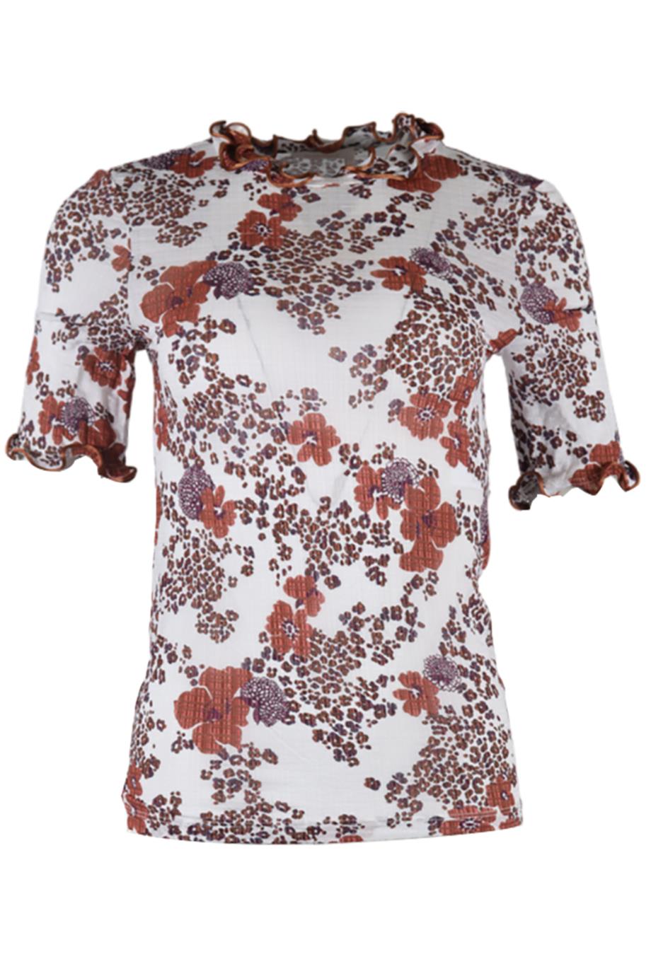 SEE BY CHLOÉ PRINTED STRETCH JERSEY TOP MEDIUM