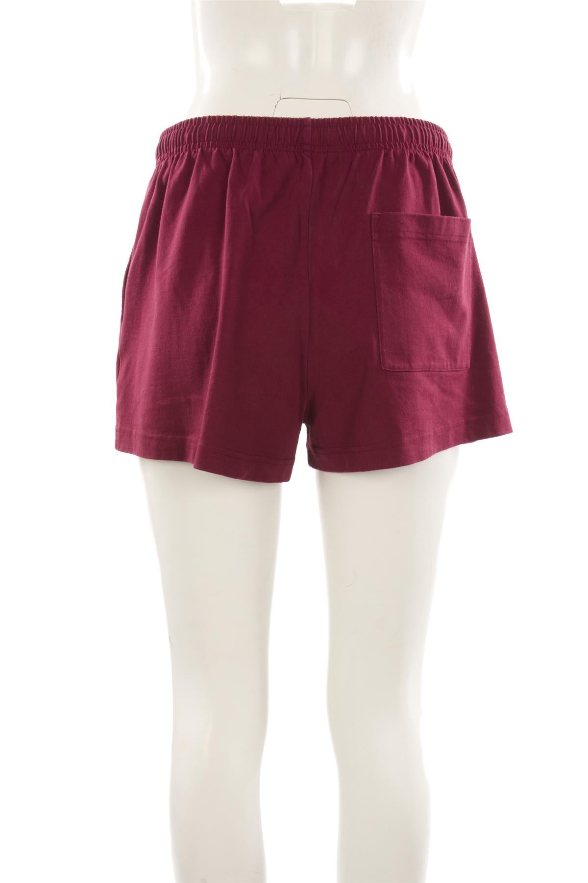 SPORTY & RICH + THE CARLYLE BURGUNDY COTTON SHORTS LARGE