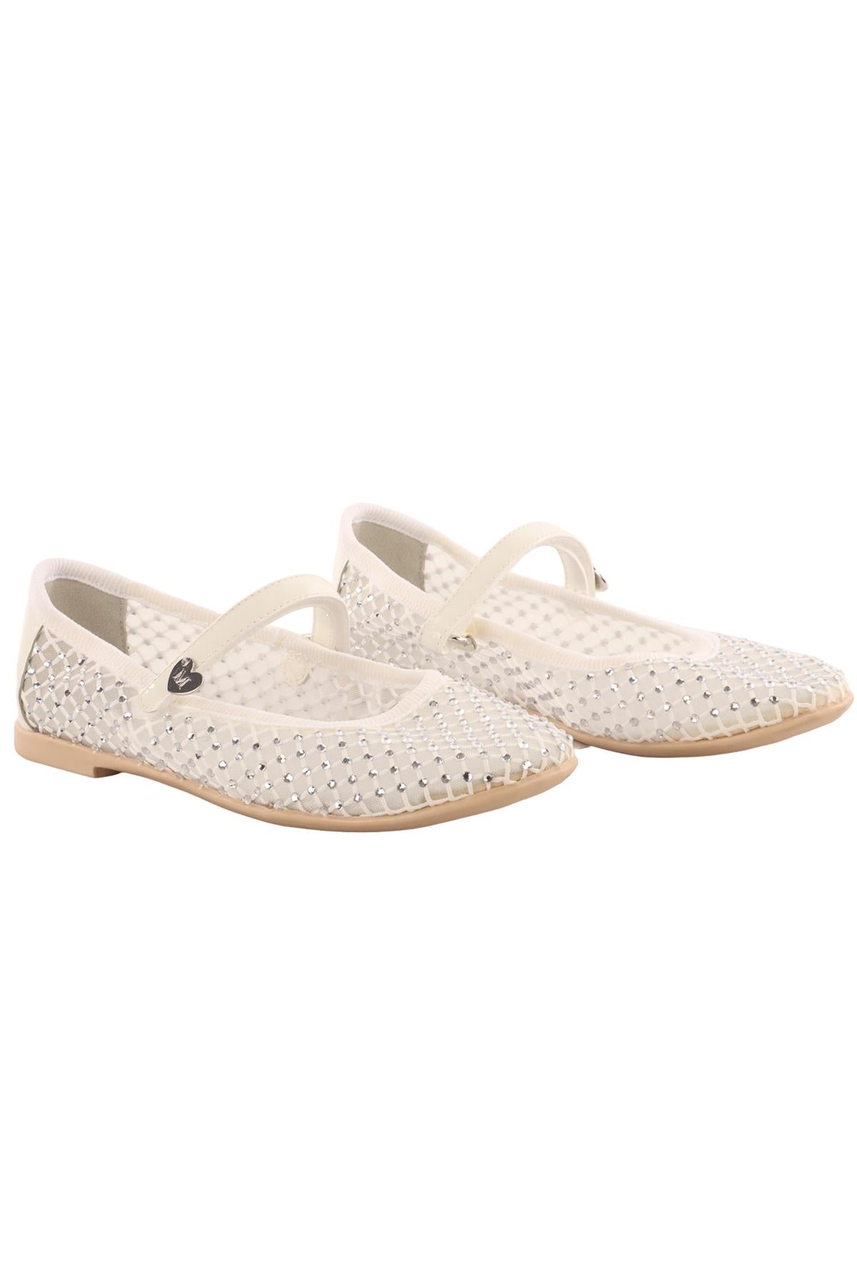 MONNALISA WHITE KIDS GIRLS BALLET FLATS EU 29 UK 11 US 12