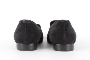 CROCKETT & JONES BLACK MEN'S VELVET LOAFERS EU 41.5 UK 7.5 US 8.5
