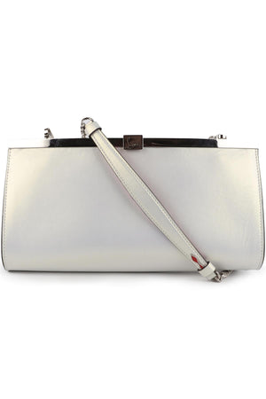 CHRISTIAN LOUBOUTIN WHITE PALMETTE MEDIUM LEATHER CLUTCH
