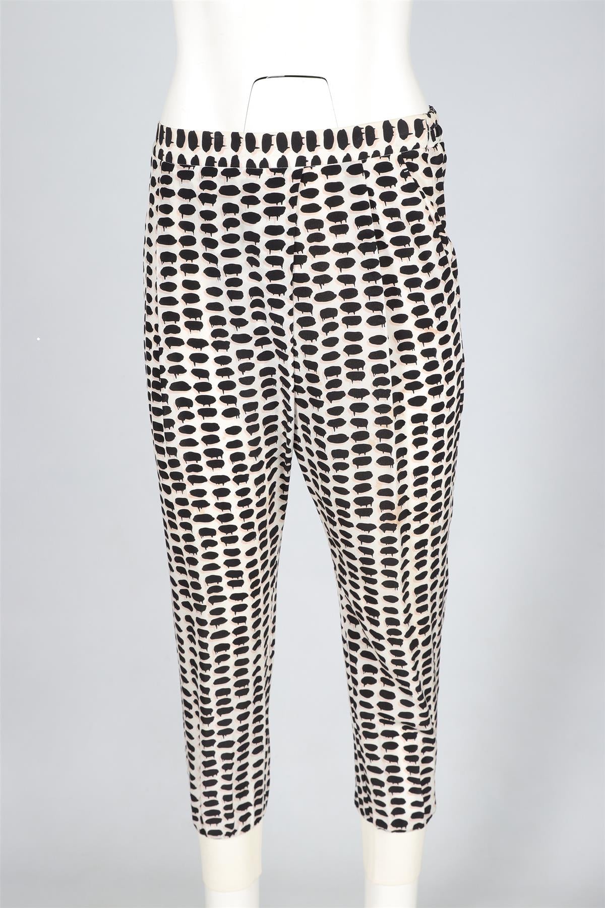 STELLA MCCARTNEY CREAM SILK TAPERED PANTS IT 36 UK 4