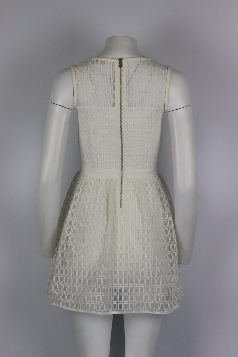 MAJE EMBROIDERED ORGANZA AND JERSEY MINI DRESS UK 8