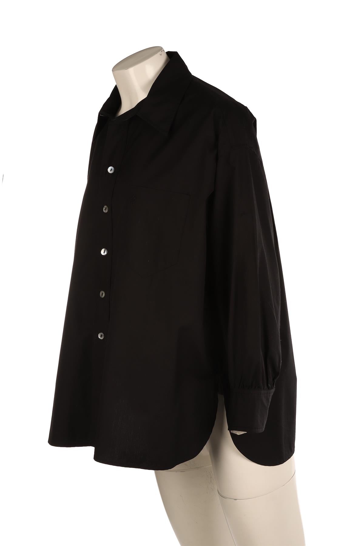 SUZIE KONDI BLACK COTTON SHIRT XSMALL