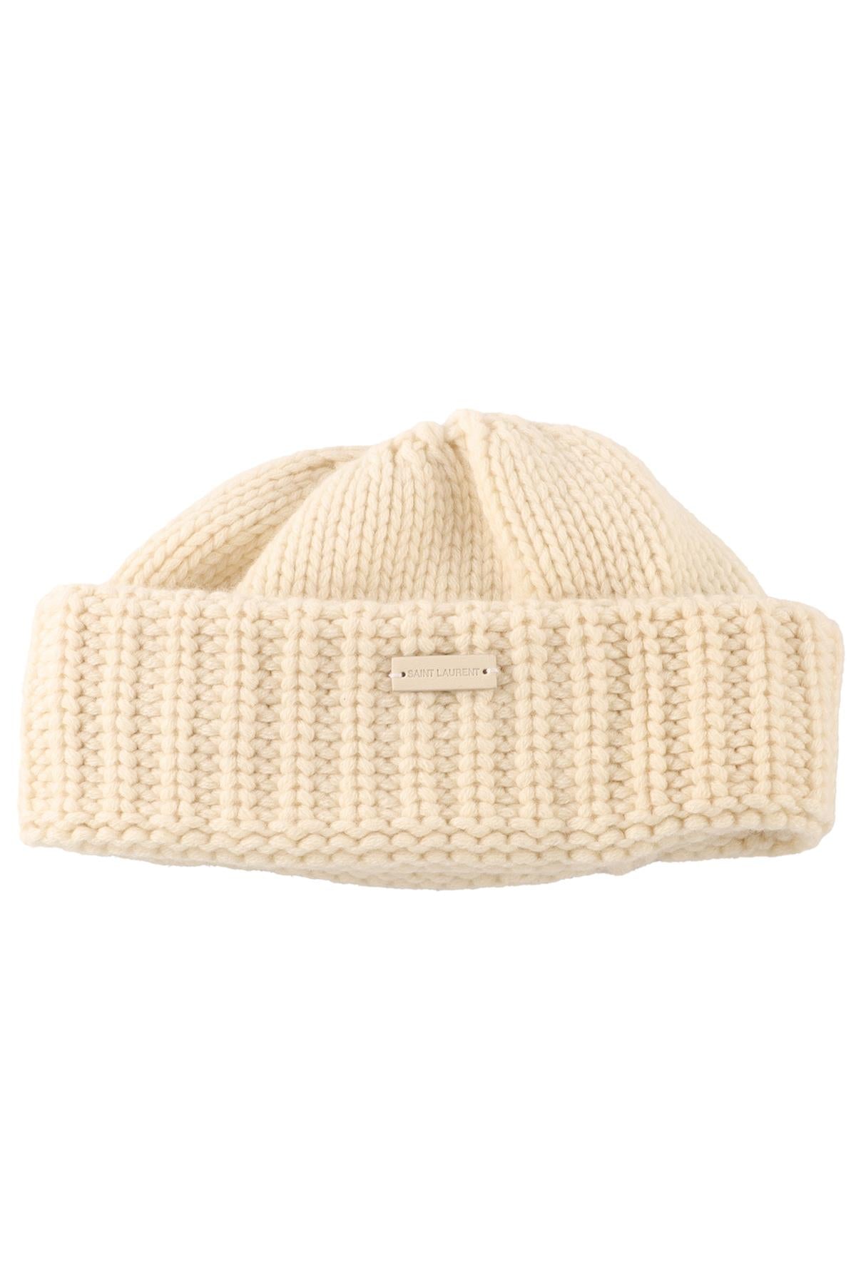 SAINT LAURENT CREAM WOOL BEANIE MEDIUM
