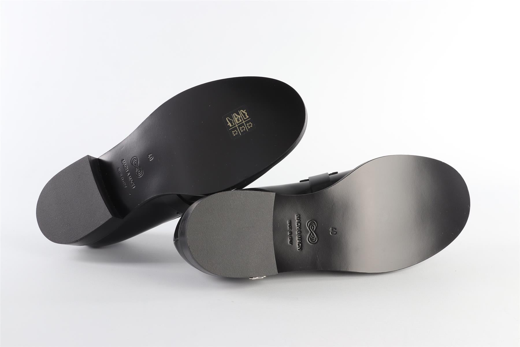 MACH & MACH BLACK LEATHER LOAFERS EU 40 UK 7 US 10
