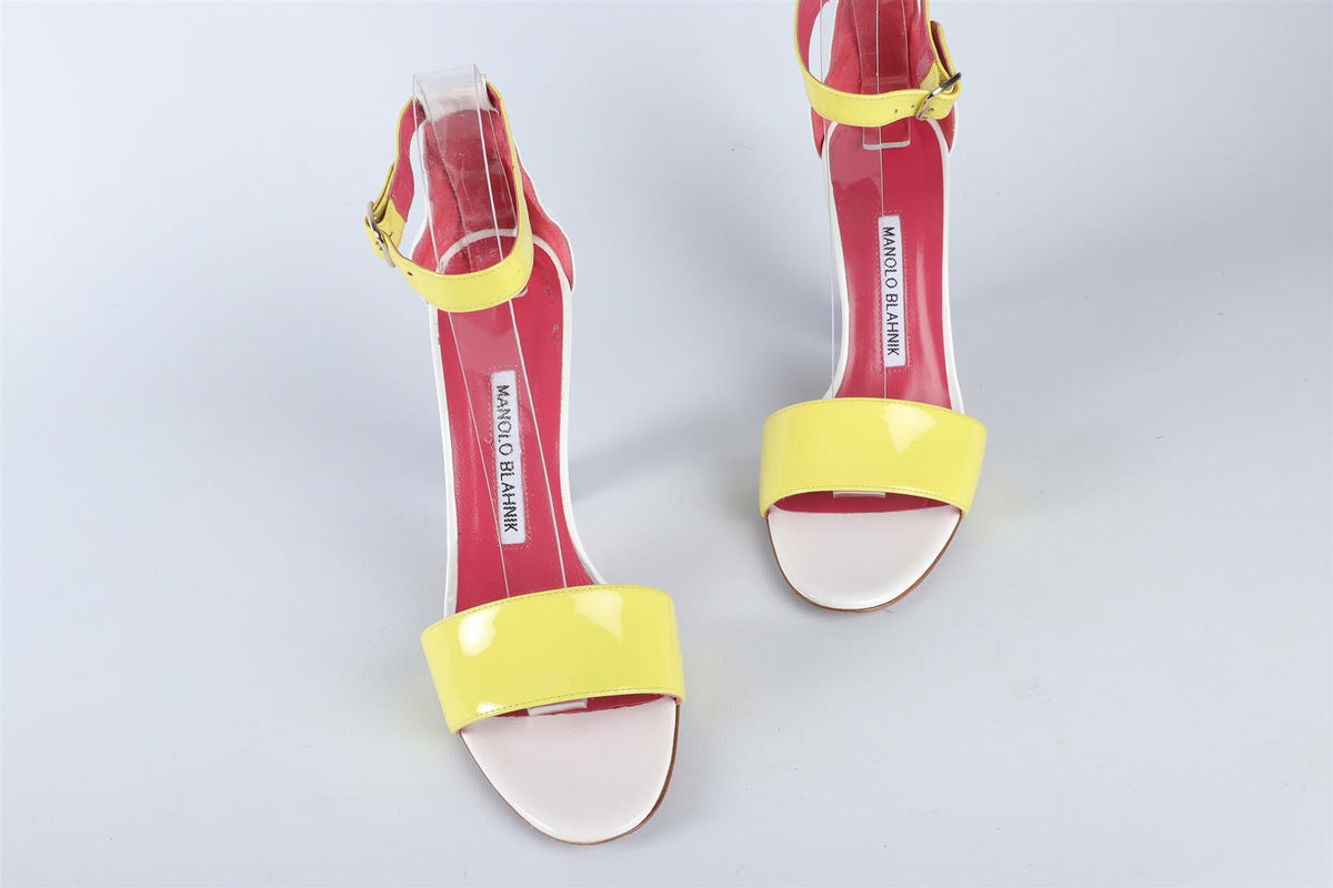 MANOLO BLAHNIK MULTI PATENT LEATHER SANDALS EU 36 UK 3 US 6