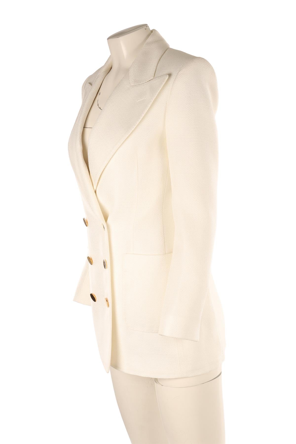 TOM FORD IVORY WOVEN BLAZER IT 38 UK 6