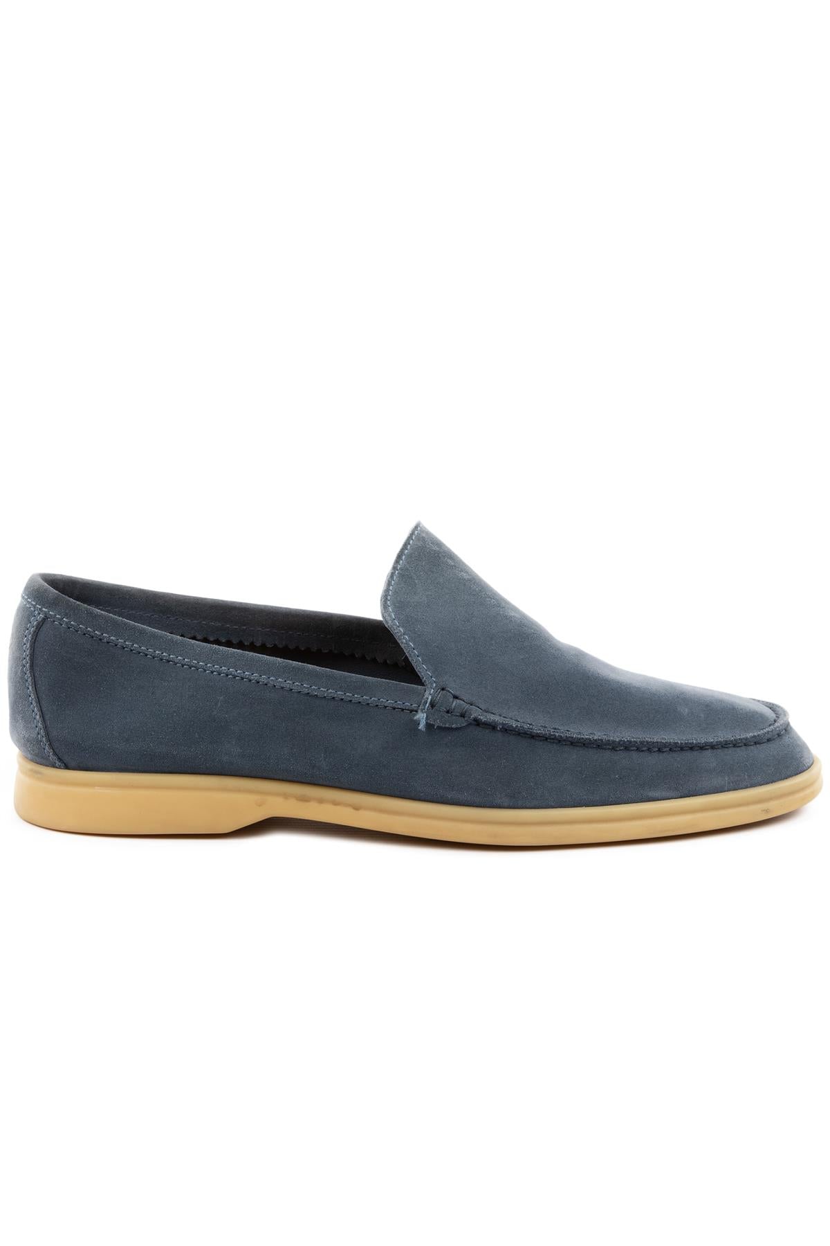 LORO PIANA BLUE MEN'S SUMMER WALK SUEDE LOAFERS EU 42 UK 8 US 9