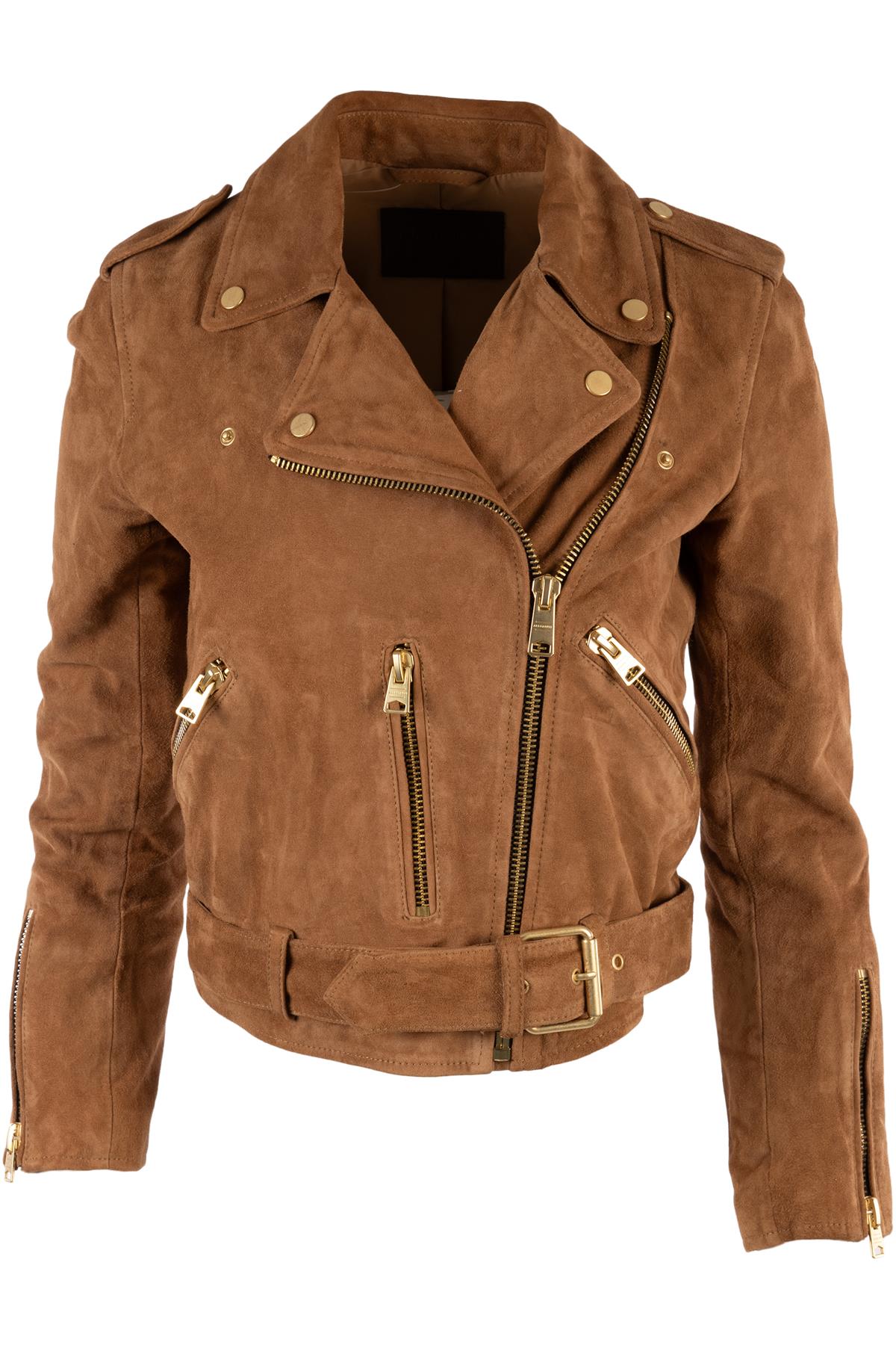 ALL SAINTS BROWN SUEDE JACKET UK 6