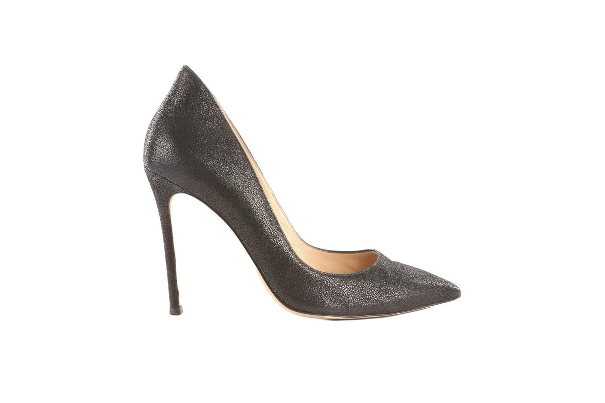GIANVITO ROSSI BLACK SUEDE PUMPS EU 38 UK 5 US 8