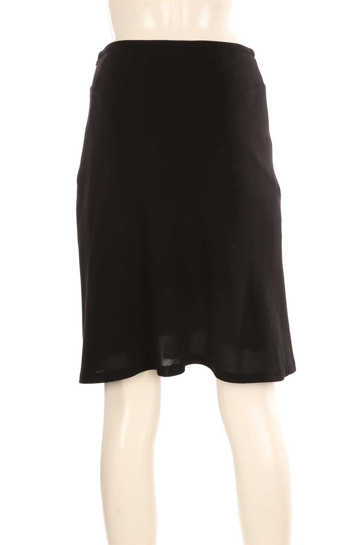 FONTANA COUTURE BLACK WOOL MINI SKIRT IT 40 UK 8