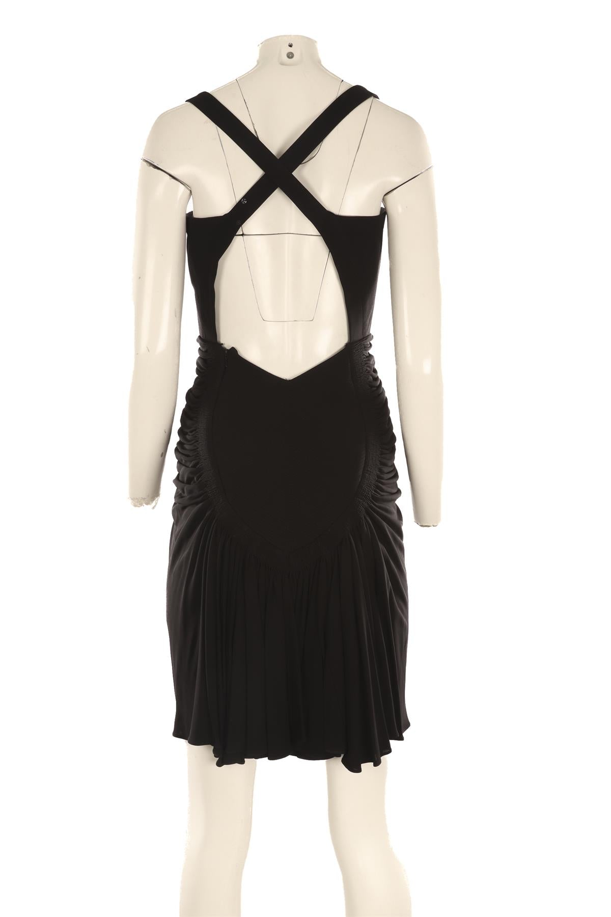 ALAÏA BLACK 2007 CREPE MINI DRESS FR 42 UK 14
