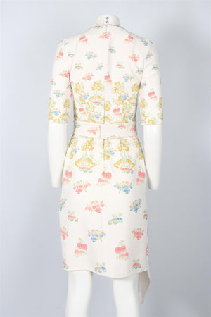 PETER PILOTTO WHITE BELTED CREPE MIDI DRESS UK 8