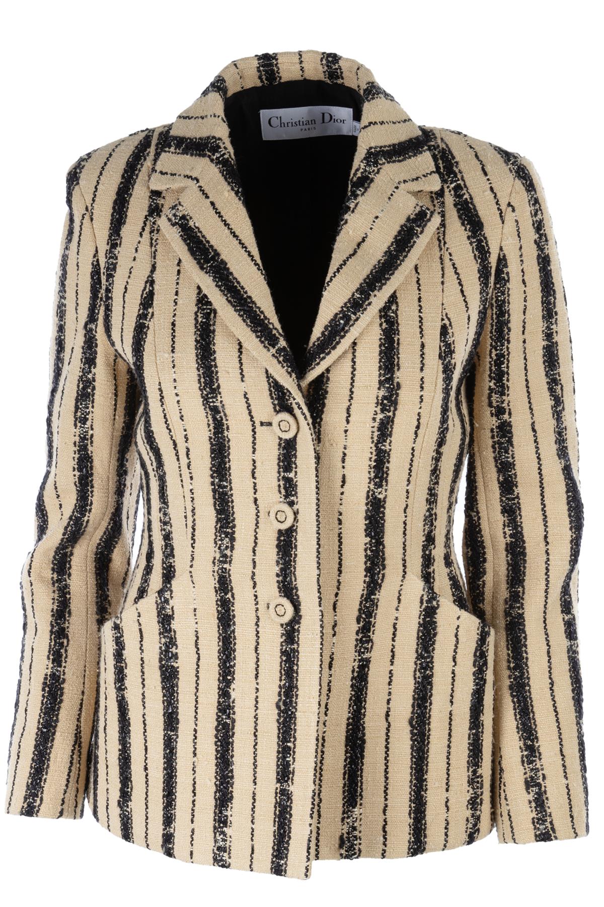 CHRISTIAN DIOR BEIGE COTTON BLAZER FR 38 UK 10