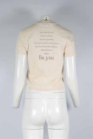 RE/DONE + PAMELA ANDERSON CREAM COTTON T-SHIRT LARGE