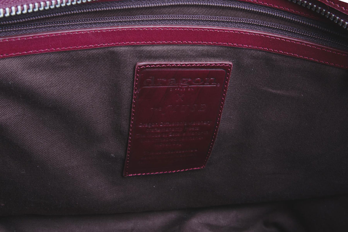 DRAGON DIFFUSION + THE MUSE BURGUNDY LEATHER SHOULDER BAG