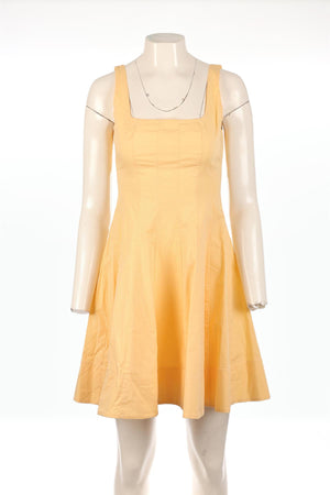 STAUD YELLOW COTTON MINI DRESS US 4 UK 8