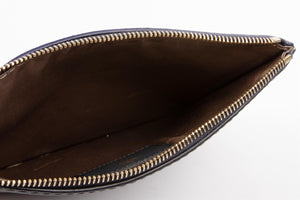 LANVIN BLUE LEATHER CLUTCH