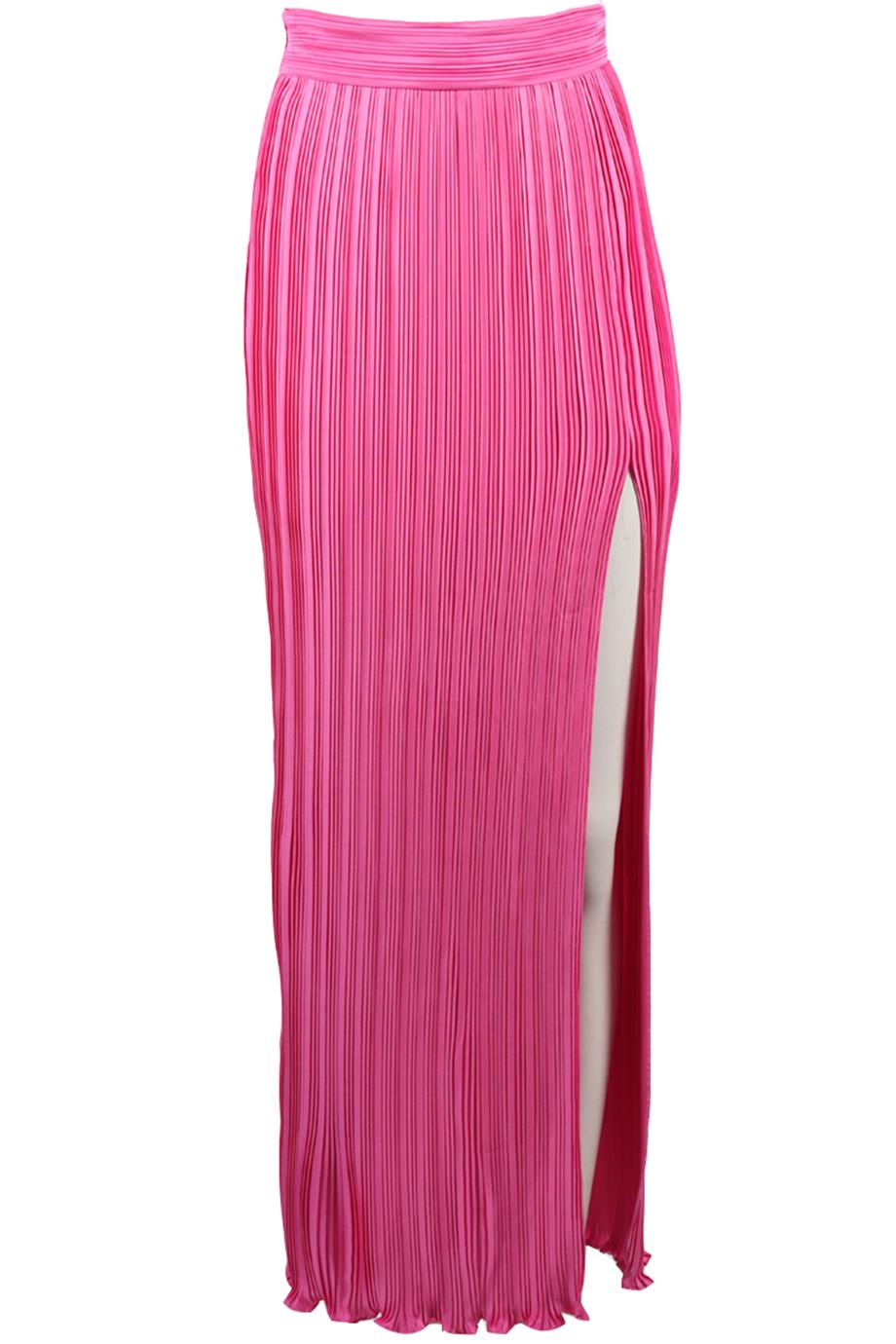 AIIFOS PLEATED SATIN MIDI SKIRT XSMALL