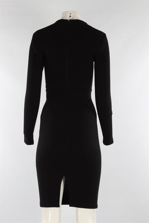 GIVENCHY BLACK KNIT MIDI DRESS FR 34 UK 6