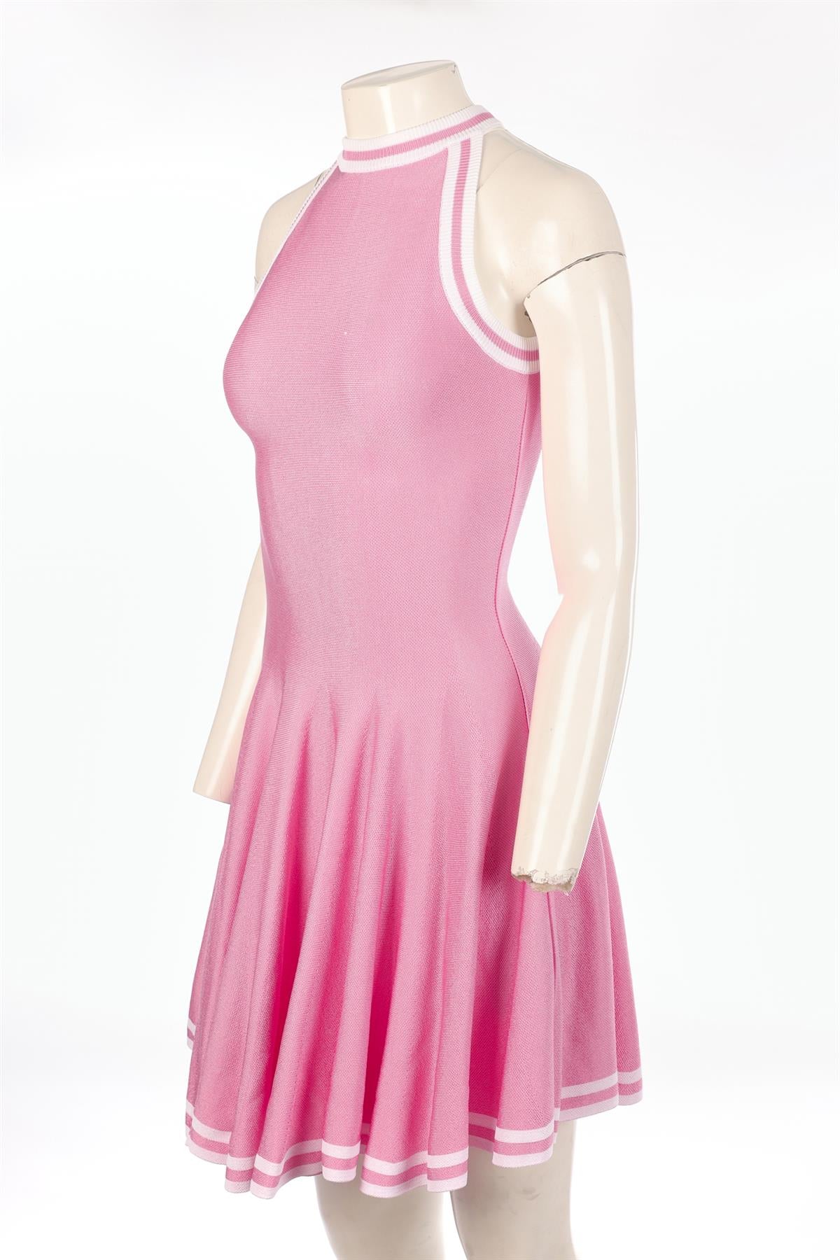 BALMAIN PINK KNIT MINI DRESS FR 36 UK 8