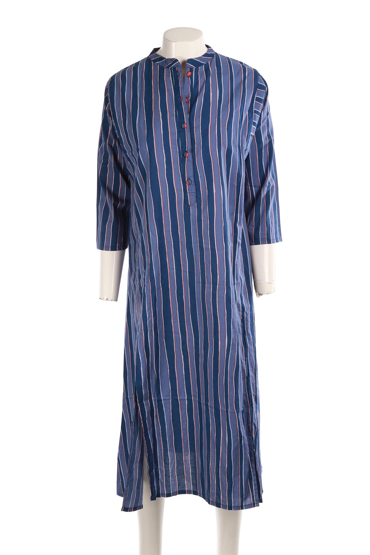 NATALIE MARTIN BLUE COTTON MAXI DRESS XSMALL