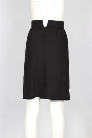 CHANEL BLACK WOOL MINI SKIRT FR 34 UK 6