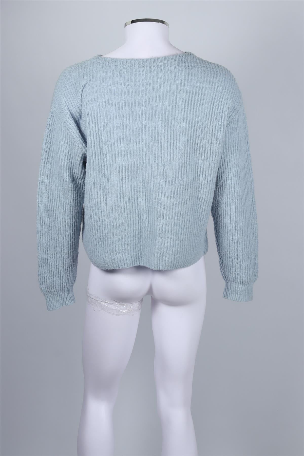 AURALEE BLUE MEN'S WOOL JUMPER MEDIUM