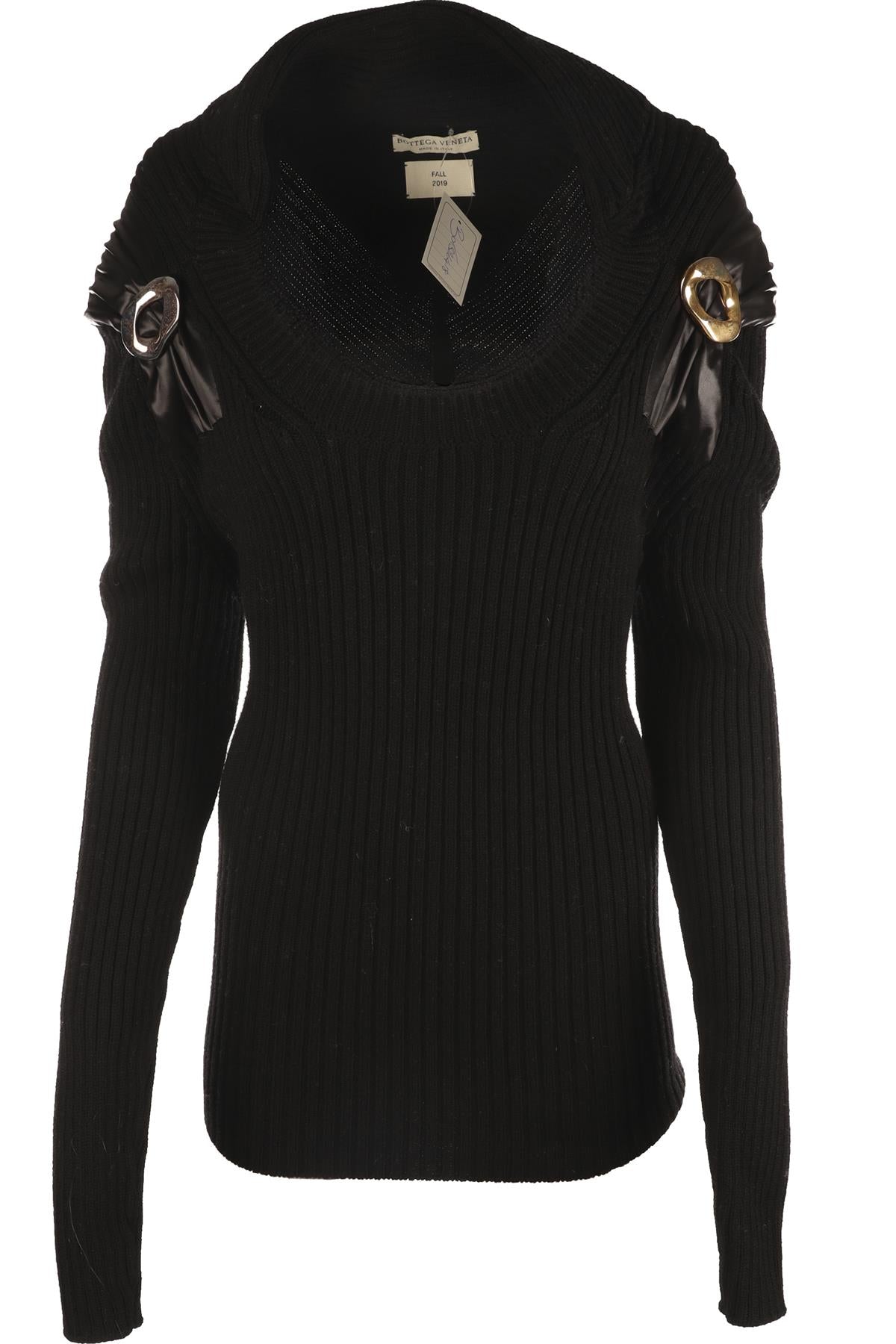 BOTTEGA VENETA BLACK WOOL SWEATER IT 40 UK 8