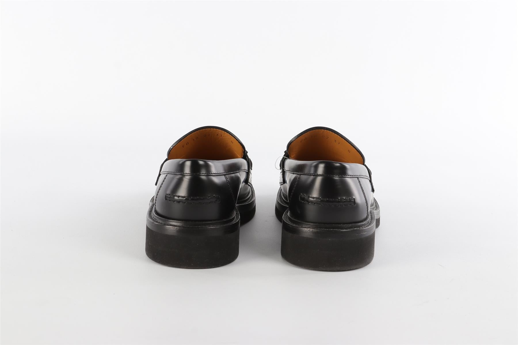 CHRISTIAN DIOR BLACK LEATHER LOAFERS EU 37 UK 4 US 6.5