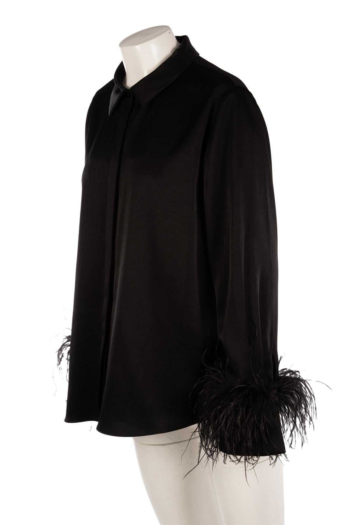 KOBI HALPERIN BLACK SATIN SHIRT LARGE