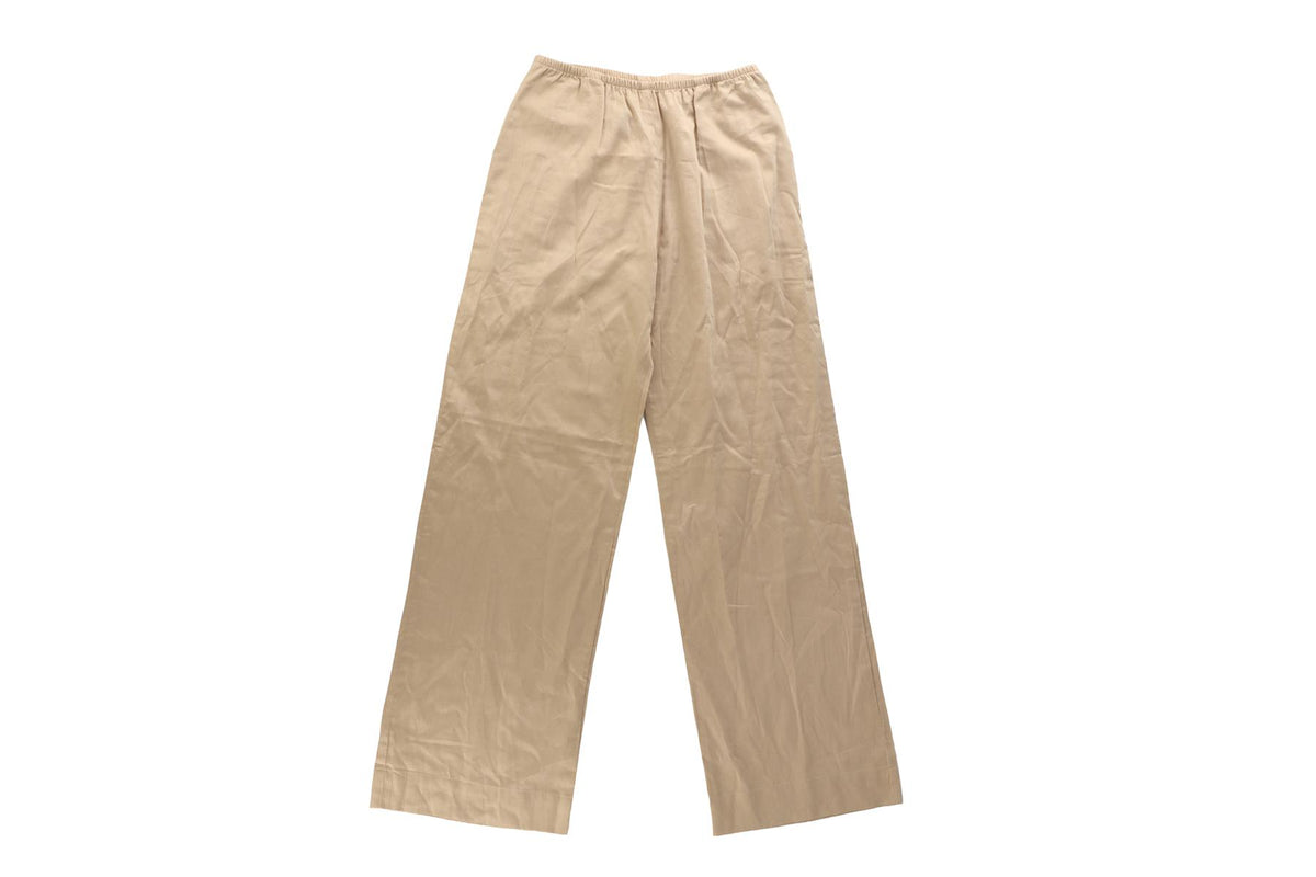 LESET BEIGE COTTON WIDE LEG PANTS XSMALL