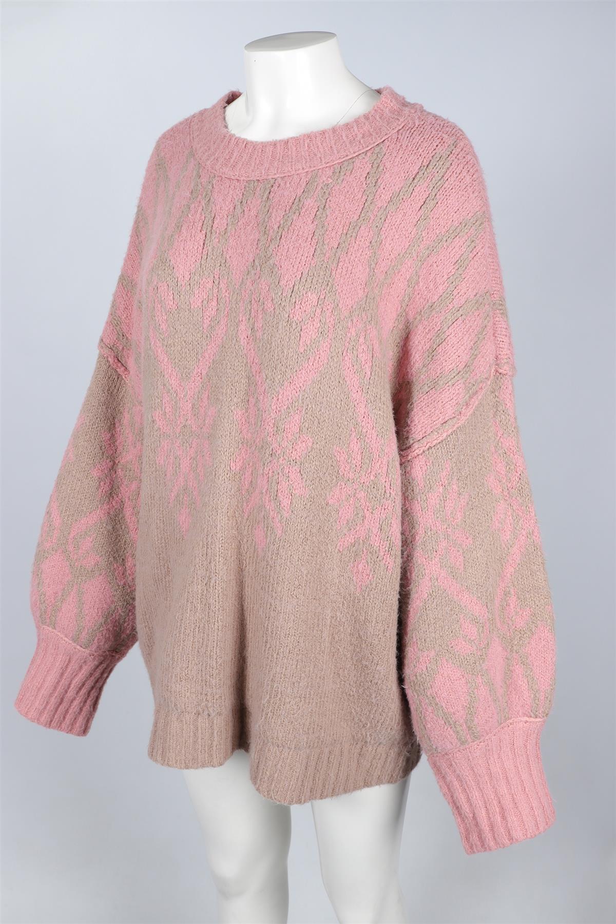 FREE PEOPLE PINK WOOL SWEATER MEDIUM