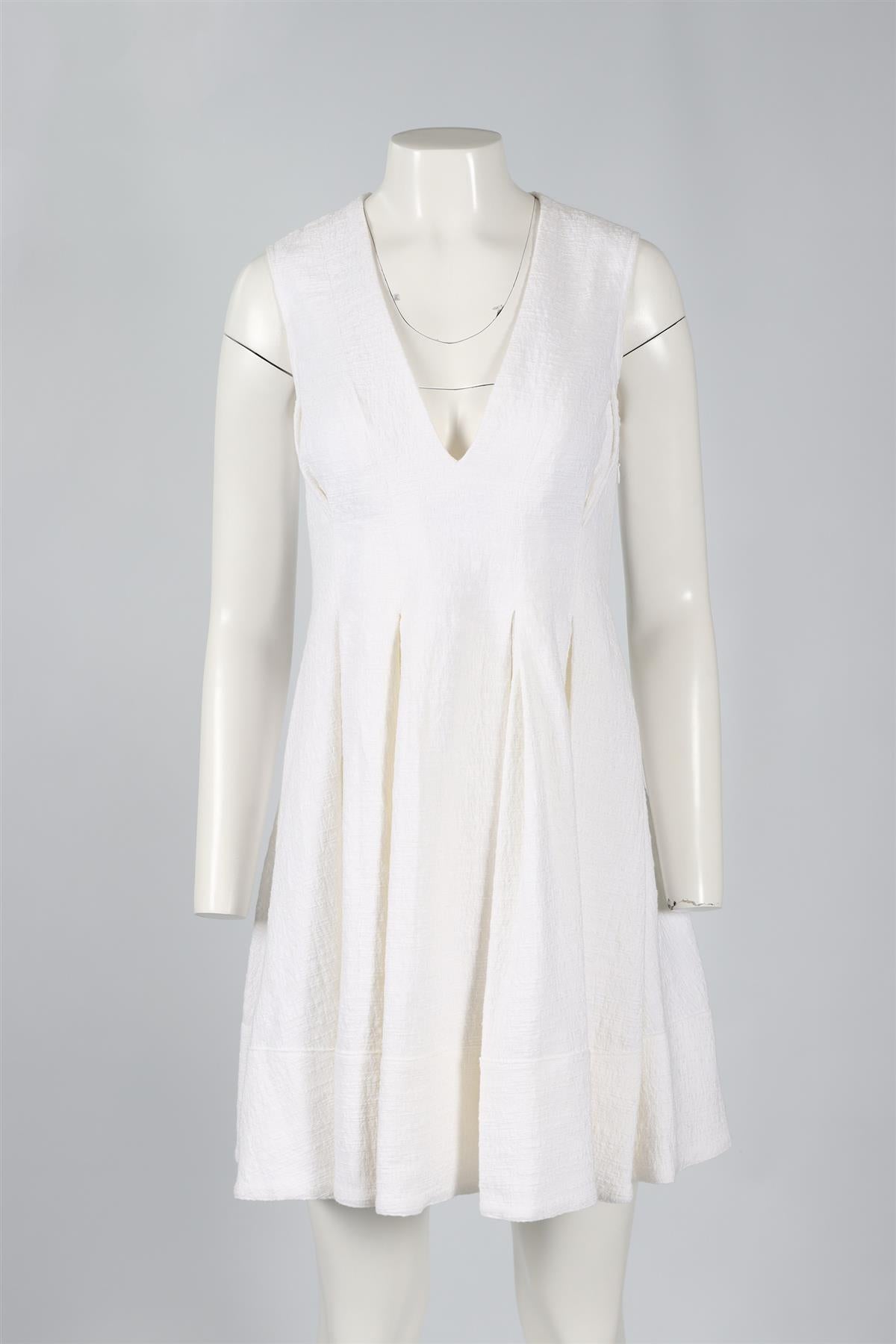 VANESSA BRUNO IVORY COTTON BLEND MINI DRESS SMALL