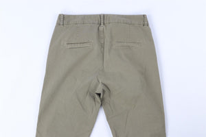 NILI LOTAN GREEN COTTON TAPERED PANTS US 0 UK 4